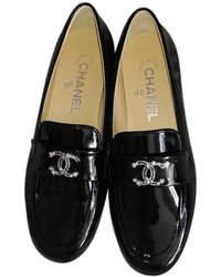 Chanel Lackleder Mokassins - Schwarz