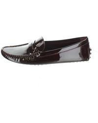 Louis Vuitton Mocassins en Cuir verni Bordeaux - Noir