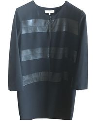 Sandro Leder Mini Kleid - Schwarz