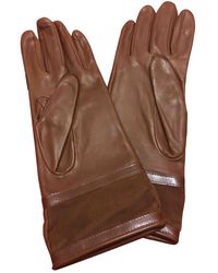 Burberry Leather Gloves - Brown