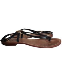 Diane von Furstenberg Leder Flip-flops - Schwarz
