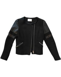 Sandro Leder Kurze jacke - Schwarz