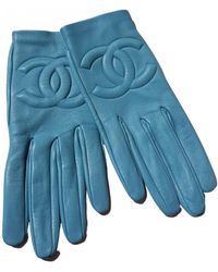 Chanel Guantes de Cuero - Azul