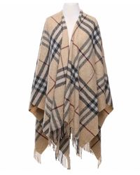Burberry Wolle Poncho - Natur