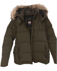 Canada Goose Khaki Fur Coats - Multicolour