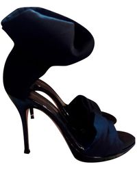 Gianvito Rossi \n Black Polyester Sandals