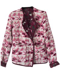 Maje Burgundy Cotton Jacket - Multicolour