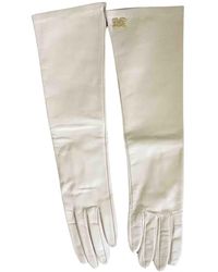 Max Mara Leather Long Gloves - Natural