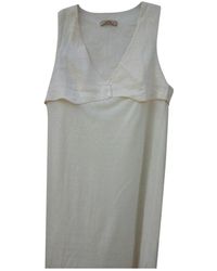 Sandro Leinen Midi kleid - Natur