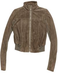 Rick Owens Giacca in scamosciato marrone \N