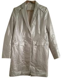 Maje Silver Cotton Trench Coats - Metallic