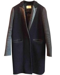 Sandro Blue Wool Coat