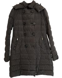 Moncler Mantel Long en Polyester Gris