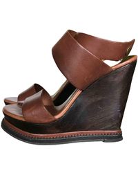 Diane von Furstenberg Leder Sandalen - Braun