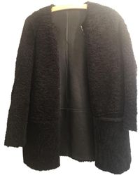 Sandro Black Leather Coats