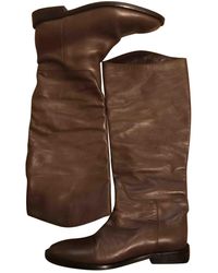 Max Mara Leather Riding Boots - Brown