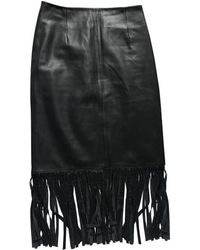 Sandro Black Leather Skirt