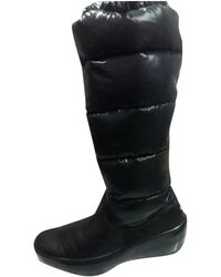 Moncler Bottes en Cuir Marine - Noir