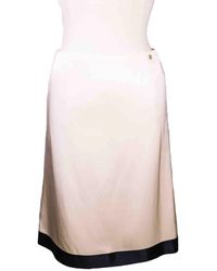 Chanel Seide Halblang rock - Weiß