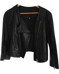 Sandro Black Leather Leather Jacket