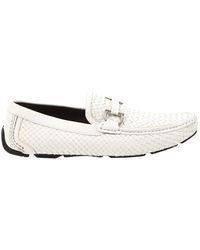 Ferragamo Mocasines en cuero blanco