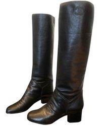 Chanel Botas altas de Cuero - Negro