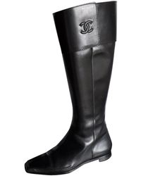 Chanel Leder Reiterstiefel - Schwarz