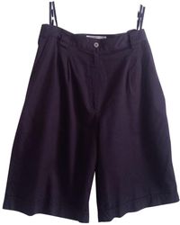 Burberry Navy Cotton Shorts - Multicolour