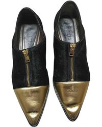 Marni Kalbsleder in pony-optik Mokassins - Schwarz