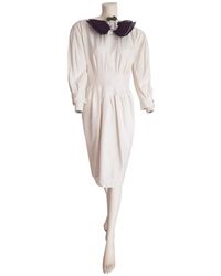 Chanel Vestido midi de Seda - Blanco