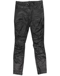 Chanel Pantalones en cuero negro \N