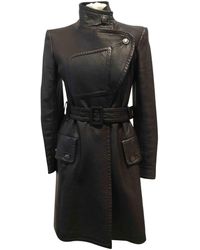 Chanel Abrigo de Cuero - Negro