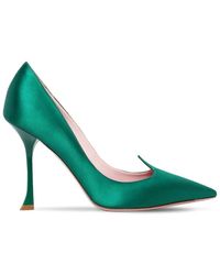 Roger Vivier Tacones en lona verde Belle Vivier