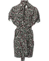 Marni Seide Midi Kleid - Schwarz