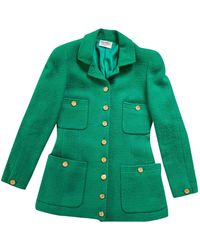 Chanel Wolle Blazer - Grün