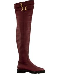Valentino \n Burgundy Leather Boots - Multicolour