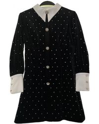 Self-Portrait Samt Mini kleid - Schwarz