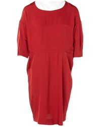 Marni Seide Midi Kleid - Rot