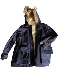 Sandro Navy Cotton Coats - Multicolour