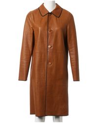 Marni Leder mantel - Braun
