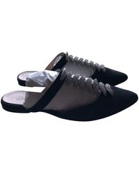 Max Mara Black Suede Sandals