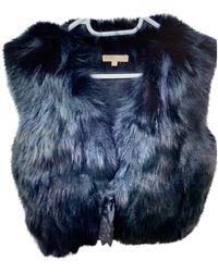 Sandro Black Fox Leather Jacket