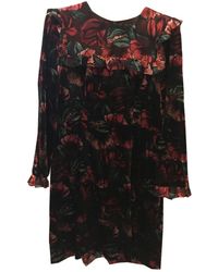 Sandro Spring Summer 2019 Samt Midi kleid - Mehrfarbig