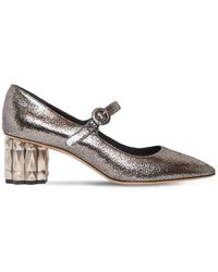 Ferragamo Tacones en cuero plateado \N - Metálico