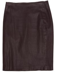 Diane von Furstenberg Jupe \N en Cuir Marron