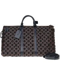 Louis Vuitton Keepall Leinen Wochenende Tasche - Braun
