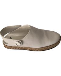 Moncler Sabots \N en Cuir Blanc