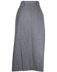 Chanel Wolle Maxi rock - Grau