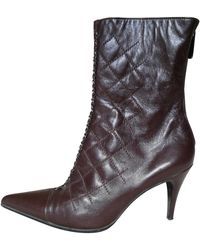 Chanel Botines de Charol - Marrón