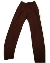 Maje Fall Winter 2018 Burgundy Cotton Trousers - Multicolour